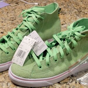 Adidas Green Athletic High-Top Shoes